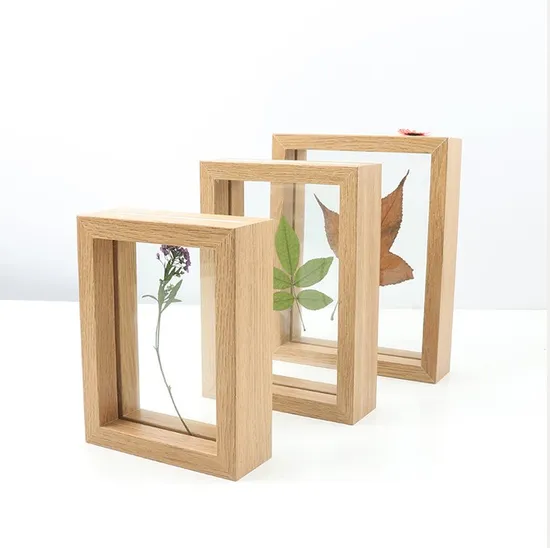 Double-Sided Glass Specimen Frame Transparent Frame 5/7/10 Inch Solid Wood Frame Customized