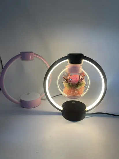 Pink Magnetic Levitation Rotating Floating Eternal Immortal Flowers Night Light Decoration