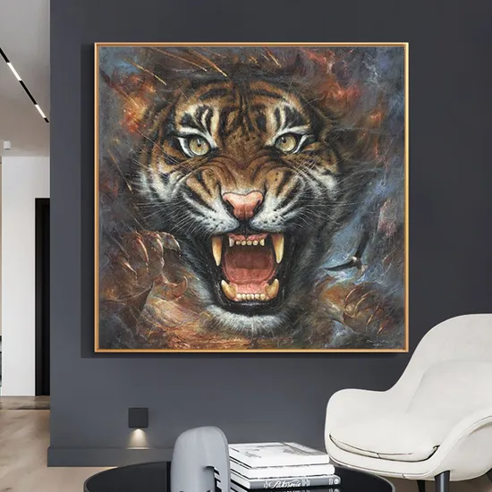 Customized Home Decoration Aluminum Alloy/PS/Wooden/PVC Frame Handmade Animal Wall Hanging Art Painting