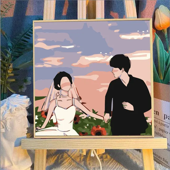 Handmake Couples DIY Oil Paintings for Room Decoration