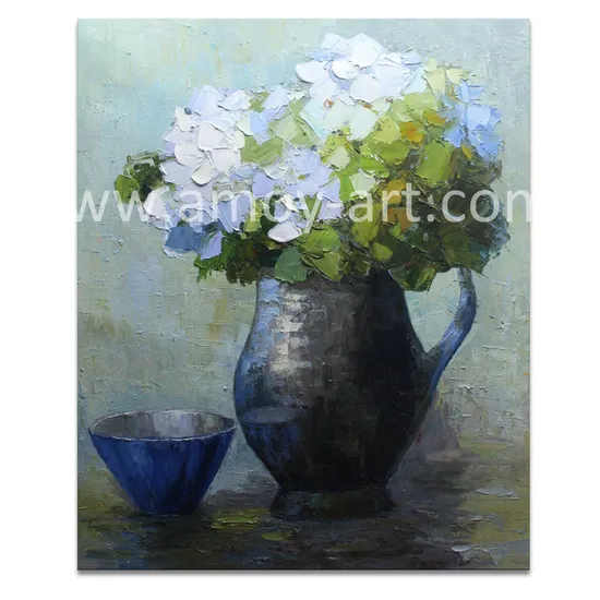 100% Handmade Flower Oil Painting for Home Decoration