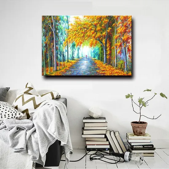 Factory Directly Wholesale100% Handmade Autumn Scenery Landscape Oil Painting on Canvas