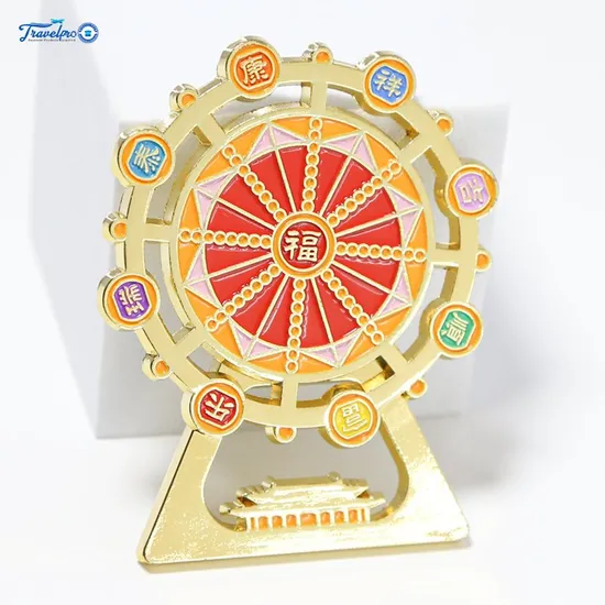 Travelpro Wholesale Golden Wheel Shape Refrigerator Magnets Creative Gift Cute Fridge Magnets