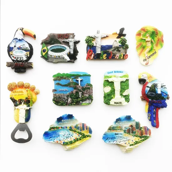 Manufacturers Wholesale Resin Brazil Creative Tourism Souvenir Magnet Refrigerator Magnet