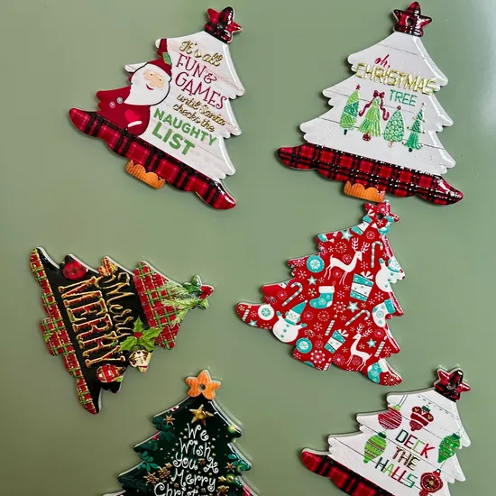 The New Christmas Tree Embossed Refrigerator Sticker with The Same