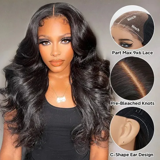 9X6 Ready to Go Glueless Lace Wig Pre-Everything Human Hair Body Wave Wig