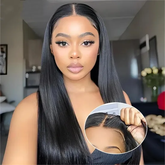Glueless Curly Human Hair Lace Wigs Raw Hair Bouncy Curly Lace Frontal Wig Swiss Lace Closure Wig for Black Women