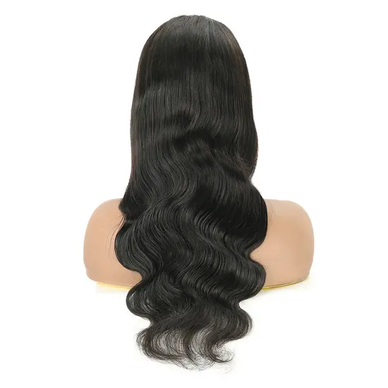 Super Wave Natural Black Virgin Brazilian Human Hair Lace Front Wig 150% HD Lace 13*4 Wigs