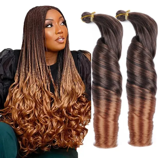 Silky French Curl Wavy Braids Wave Crochet Braid Hair Extensions Spiral Curls Loose Wave Curly Braiding Hair