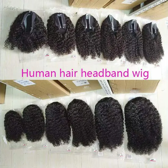 Straight Women′s Headband Wig Malaysian Human Hair Wig Straight Non Lace Scarf Wigs Glueless Natural Hair Wig for Female