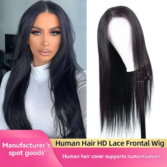 HD Lace Front Straight Hand Made Human Hair Women Wig