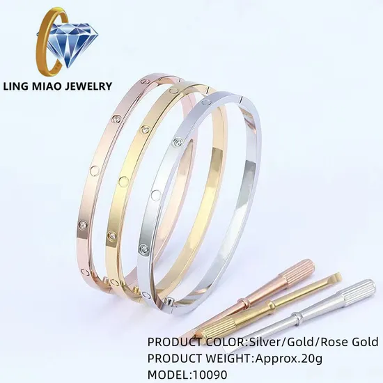 Wholesaler High Quality Customized Brand Imitation Gold Cartir Brcelet Ladies Stainless Steel Fashion Accessories Steel Jewelry