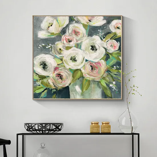 Wholesale Facory Direct Frame Wall Art Painting on Canvas Landscape Flower Oil Painting for Living Room Decor