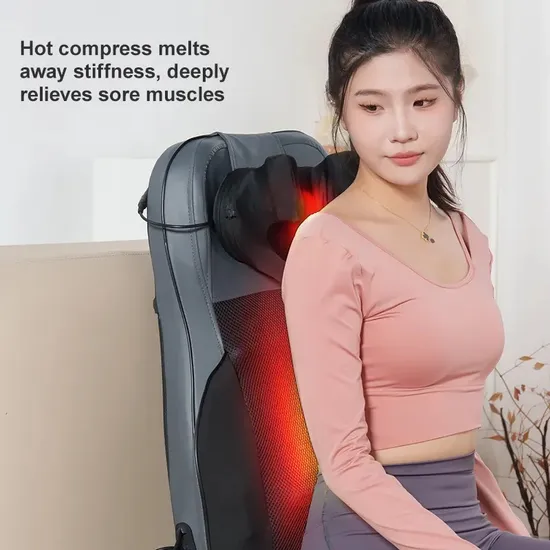 Home Back Pain Relief Kneading Vibration Massage Shiatsu Neck Whole Back Massager
