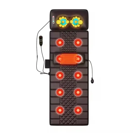 Multifunction Foldable Electric Massage Mattress Knead Heat Vibration Full Body Cervical Spine Back Massage Mat