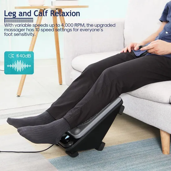 Foot Massager Machine with Heat, Shiatsu Deep Tissue Kneading, Rolling Massage for Relief, Fits Feet up to Men Size 12