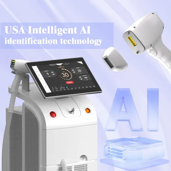 Km White 4 Wavelengths 755nm 1064nm Adjustable Spot Handle Size 1200W 808nm Diode Laser Hair Removal Machine with Hair Follicle Scanner Beauty