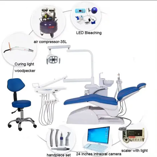 New Luxury Full Set Adjustable Dental Chair with Movable Top Light
