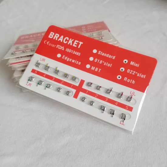 Dental Mesh Base Standard Roth 022 Red Paper Orthodontic Metal Bracket Braces