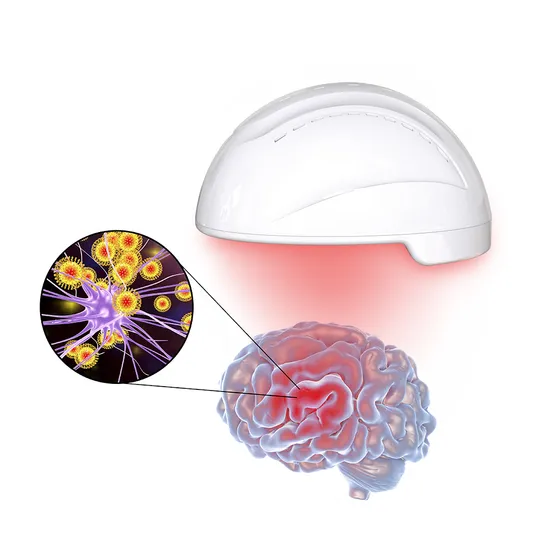 Suyzeko Neurofeedback Transcranial Brain Stimulation 810nm Near Infrared LED Light Therapy Brain Photobiomodulation Helmet for Stroke