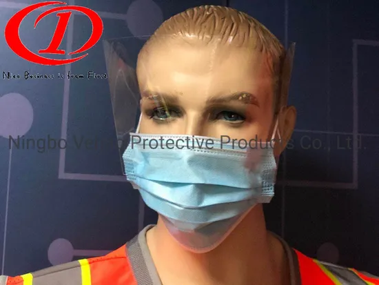 Security Disposable 3ply Face Mask with Reusable Face Shield Dfco-090