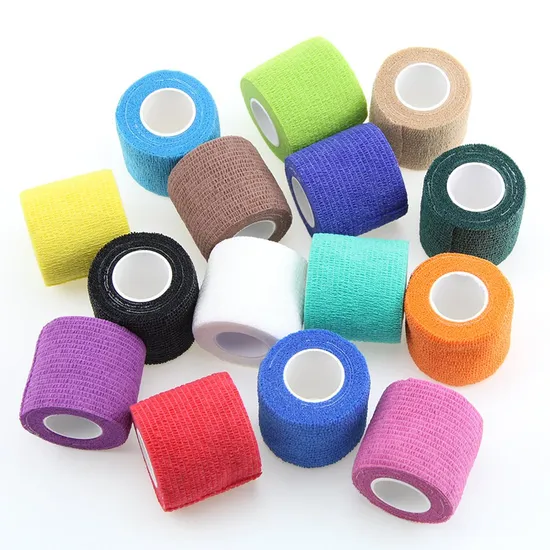 Bulk Wholesale Custom Logo Printing Medical Supplies Non Woven Easy Tear Self Adhesive Vet Wrap Cohesive Elastic Bandage