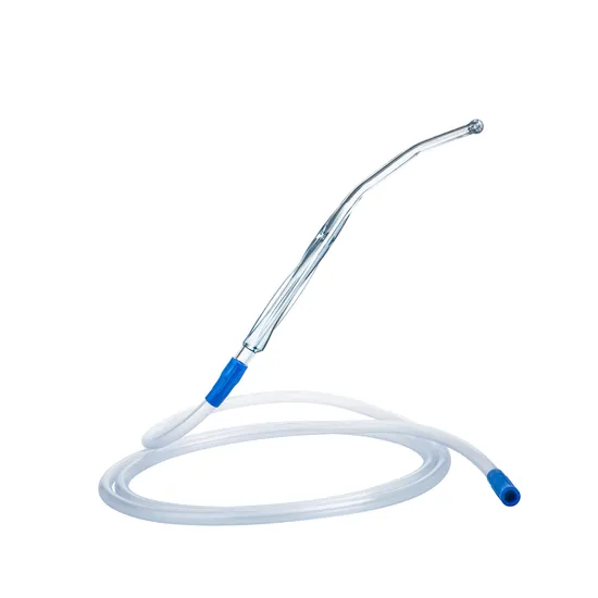 Manufacturer Factory Disposable CE ISO Surgical Medical Catheter Flat Tip Crown Tip Medical Tube Yankauer Connecting Suction Tube with Yankauer Handle