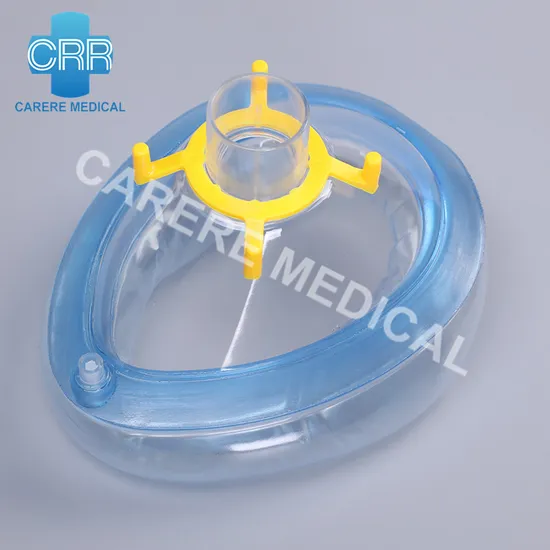 2023 Hot Sale Hospital Equipment Medical Machine Reusable Silicone Anesthetic Mask Oxygen Mask Face Mask with Soft Cushion for ICU Ventilator