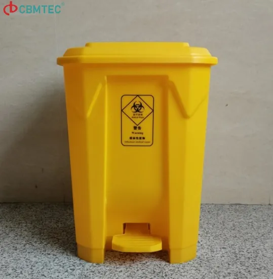 70 Litres Medical Plastic Waste Container with Rolling Wheels for Easy Mobility