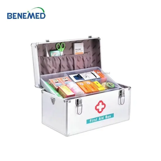Hot Selling Portable Aluminum Alloy First Aid Box with Drawer for Clinic and Hospital
