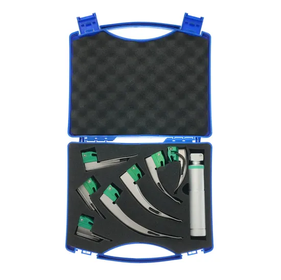 Stainless Steel Blades Fiber Optic Anesthesia Laryngoscope Set