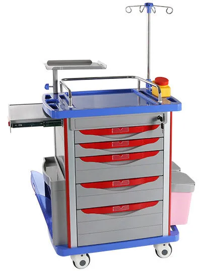 Hospital ABS Emergency Crash Cart Treatment Trolley for Patient