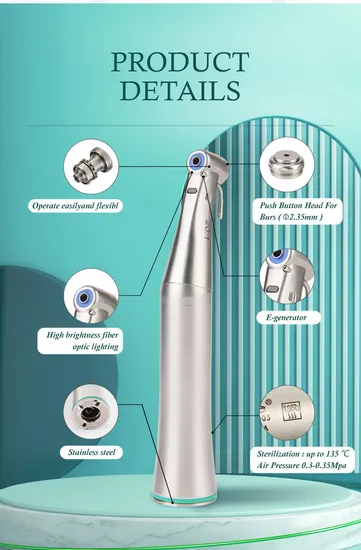 Dental Equipment 20: 1 Contra Angle Low Speed Handpiece Stainless Steel E-Generater Connect Implant Tools