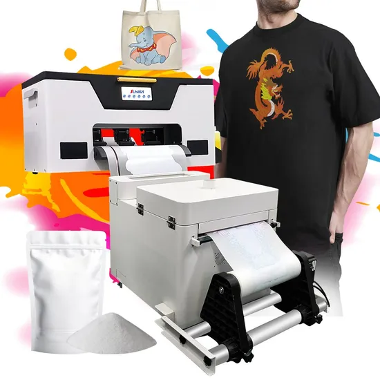 New Design Direct Supply High 30cm Shaker White Ink Circulation System Printer Printing Machine with Oven Dtf for T Shirt Clothing Factory Price