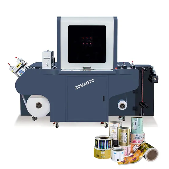 Automatic Digital Cmyk Roll to Roll Sticker Label UV LED Label Printer Adhesive Label Printing Machine with Spot UV Varnish