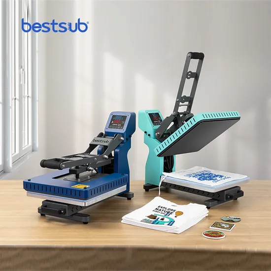 Bestsub 38*38cm Auto Drawer Flat Sublimation T-Shirt Transfer Heat Press Machine