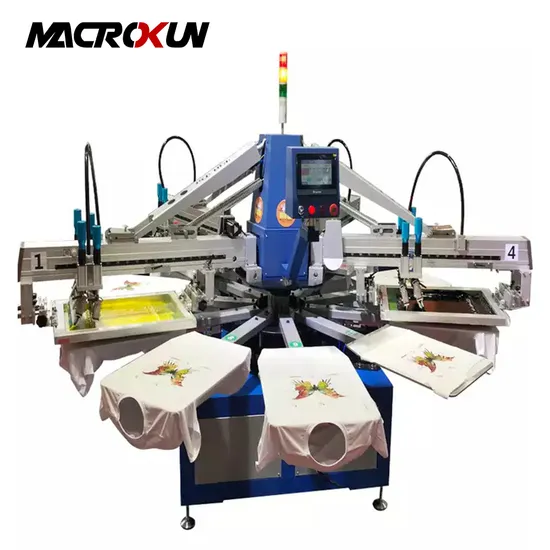 Automatic Rotary Textile Screen Printing Machine for T-Shirts