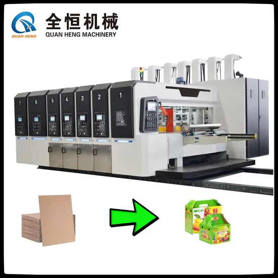 Corrugated Carton Box Flexo Printing Slotting Rotary Die Cutting Stacker Machine