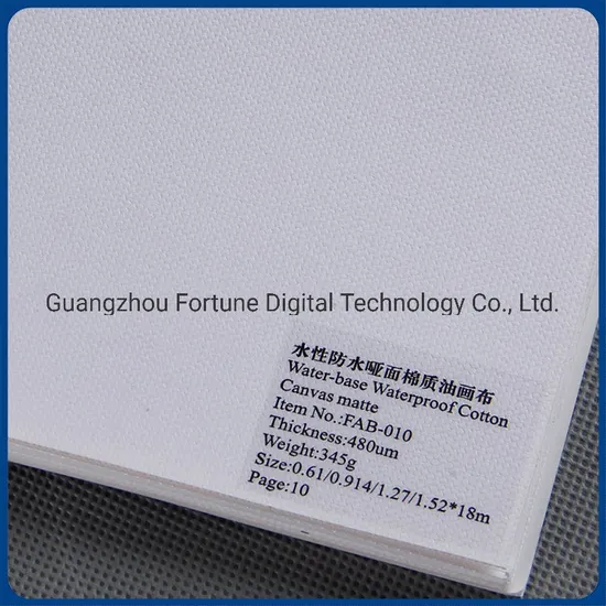 Manufacturer Waterbase Waterproof Matte Ptint Inkjet Fabric Canvas Roll Cotton Canvas (yellow back)