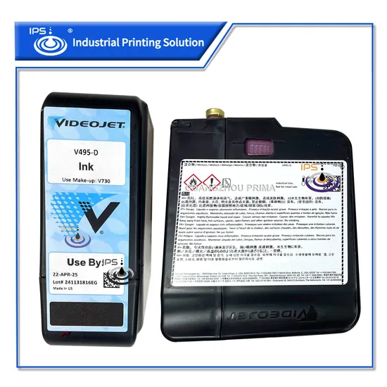 V495-D Red Ink Cartridge 750 Ml Videojet Original for Videojet Cij Inkjet Food Grade Printer Vj1000