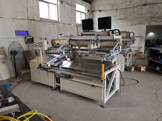 Full automatic screen printing machine with double sided dust removal and stability