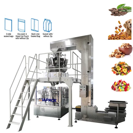 Automatic Pre-Made Pouch Zipper Bag Doy Bag Packaging Machine for Pet Food, Coffee Bean, Candy, Chips with Factory Price
