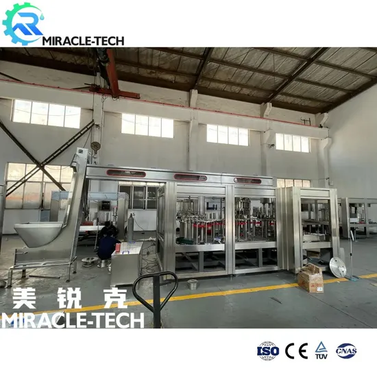 Miracle-Tech 3 in 1 Automatic Advanced Water Rinsing Filling Capping Machine Bottling Line with Printing Labeling PE Film Shrink Wrapping