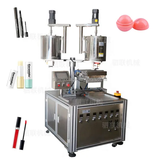 Silian Automatic 12 Holes Double Layer Heating and Mixing Wax Lip Balm Filler Liquid Lipstick Filling Machine