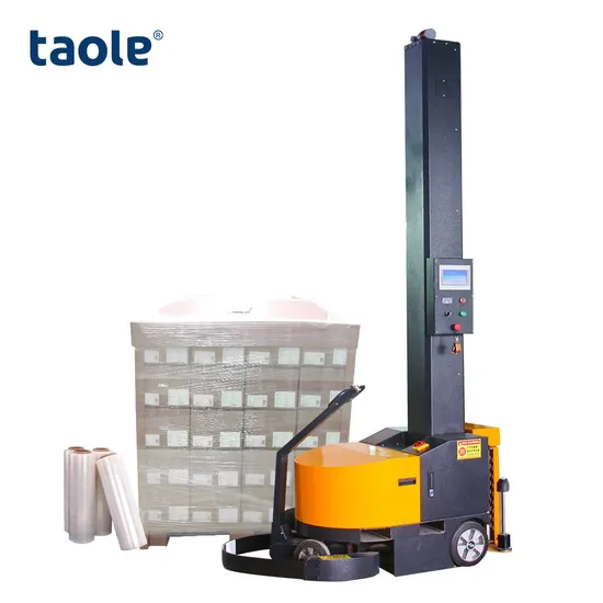 New Automatic Remote Controlled Mobile Robot Pallet Stretch Film Wrapping Machine