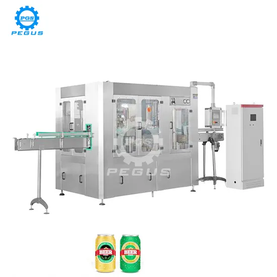 Automatic Pet Aluminum Tin Can Carbonated Soft Drink Soda Water Beer Beverage Canning Sealing Line Energy Drink CSD Juice Canning Filling Machine