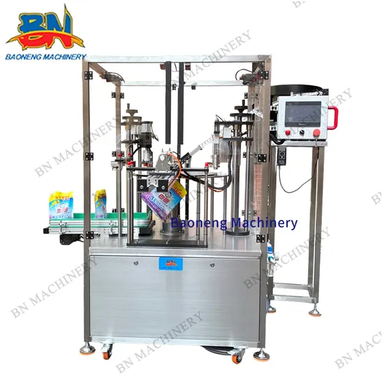 Automatic Liquid Pouch Filling Machine with Spouted Bag Servo Filling Capping