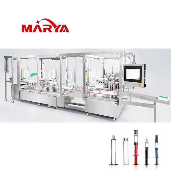 Marya Automatic Aseptic Disposable Liquid Medicine Injection Cartridge Glass/Plastic Bottle Pre-Filled Syringe Pfs Filling Machine with Isolator System