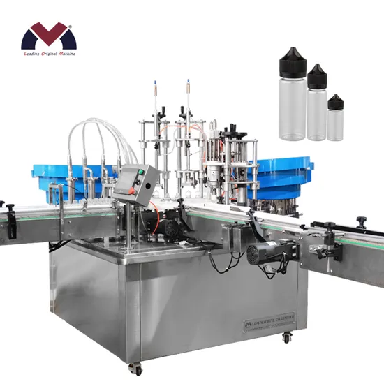 Fully Automatic 10ml-120ml E-Liquid or Eliquid or E-Juice or Ejuice or Vaping Juice or Vape Juice Filling Line Chubby Gorilla Filling Capping Labeling Machine
