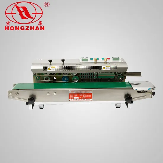 Table Top ⪞ Ontinuous Band Sealer Sealing Ma⪞ Hine with Date Print